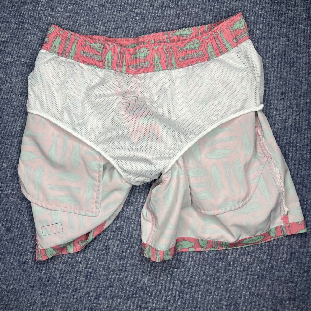 AFTCO Fishing Shorts Men's Coral Fish Print Board Shorts Swim Trunks Size M - Picture 6 of 7
